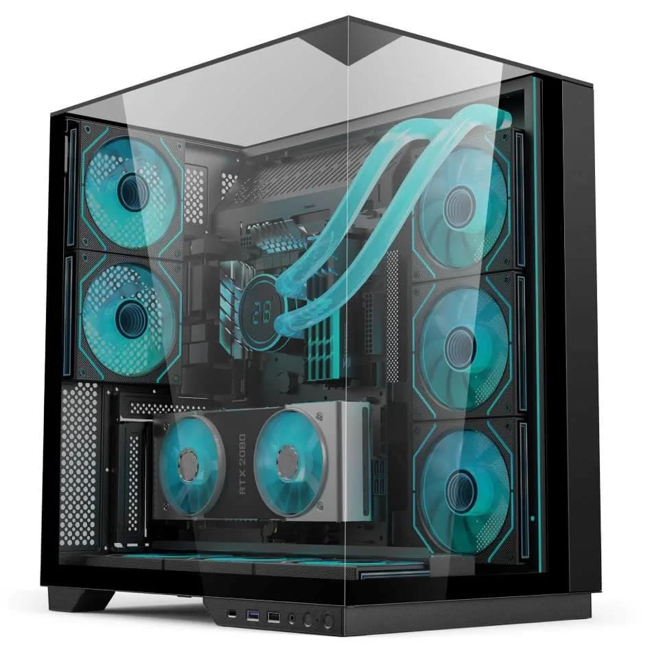 EC125 Ultimate View Pre-installed 5 ARGB fans, Screw less Case Black