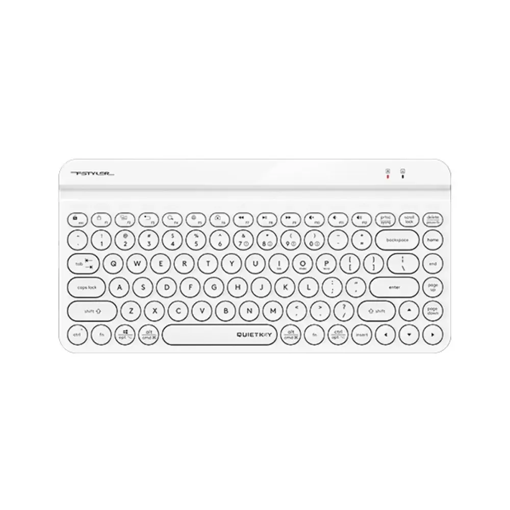 FBK30 (White) Fstyler Bluetooth & 2.4G Quiet Key Keyboard USB White, US Layout