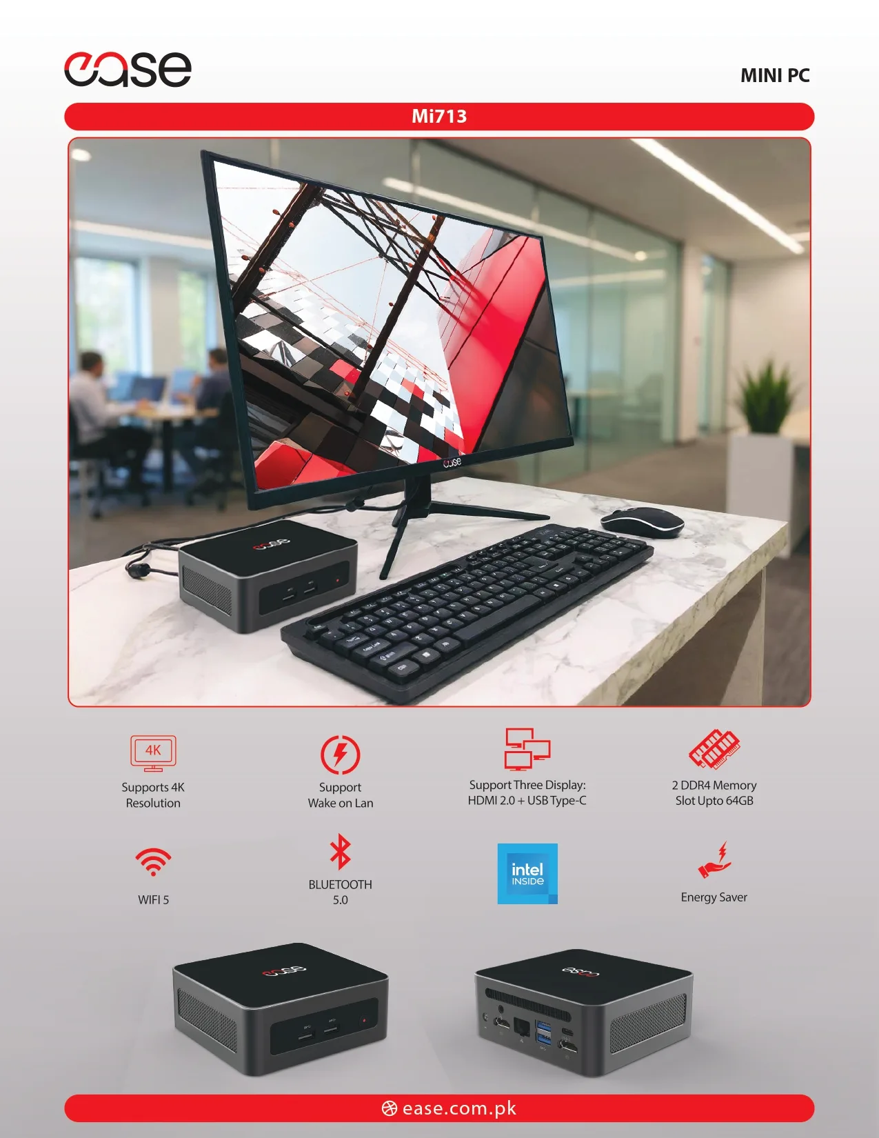 Mi713D4 MINI PC i7 13620H DDR4 w/o RAM,SSD M.2